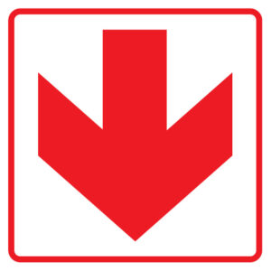 Location of Fire Equipment Red Arrow Down