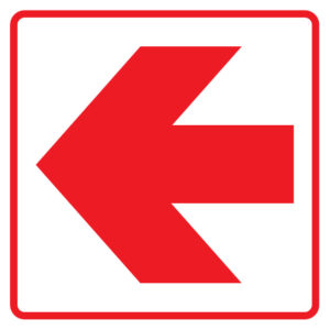 Location of Fire Equipment Red Arrow Left