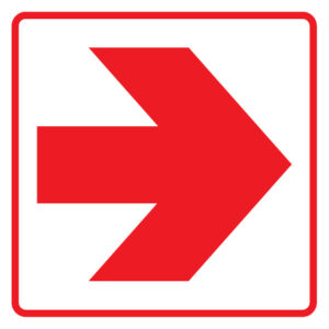 Location of Fire Equipment Red Arrow Right
